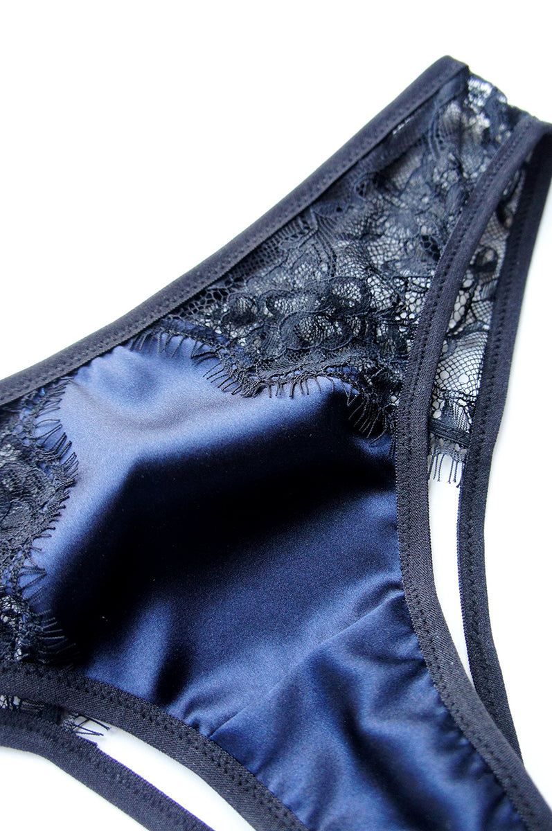 Ouvert Panty Navy and Black – Elma Lingerie