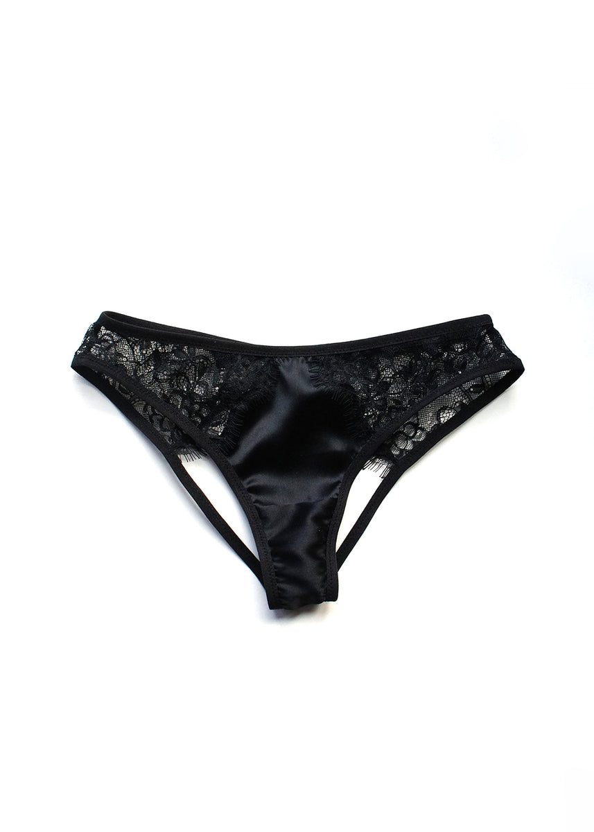 Ma Vie Privee Black Window Detailed String Panties Shop Now