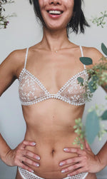 Ivory Floral Embroidery Bralette