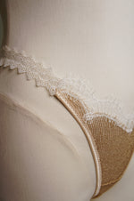 Aphrodite Chainmail Jersey Thong Gold