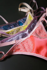 Lace and Silk Thong Neon Guava