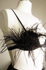 close up of feather bra 