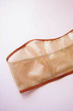 Size S Strapless Bandeau Iridescent Tan Mesh