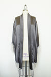 Graphite Gray Silk Haori with Chantilly Lace