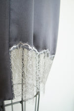 Graphite Gray Silk Haori with Chantilly Lace