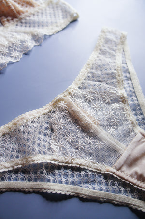 Honeycomb Mesh Off White Brazilian Brief