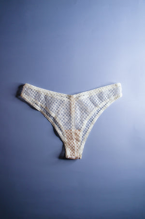 Honeycomb Mesh Off White Brazilian Brief