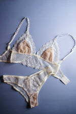 Honeycomb Mesh Off White Brazilian Brief