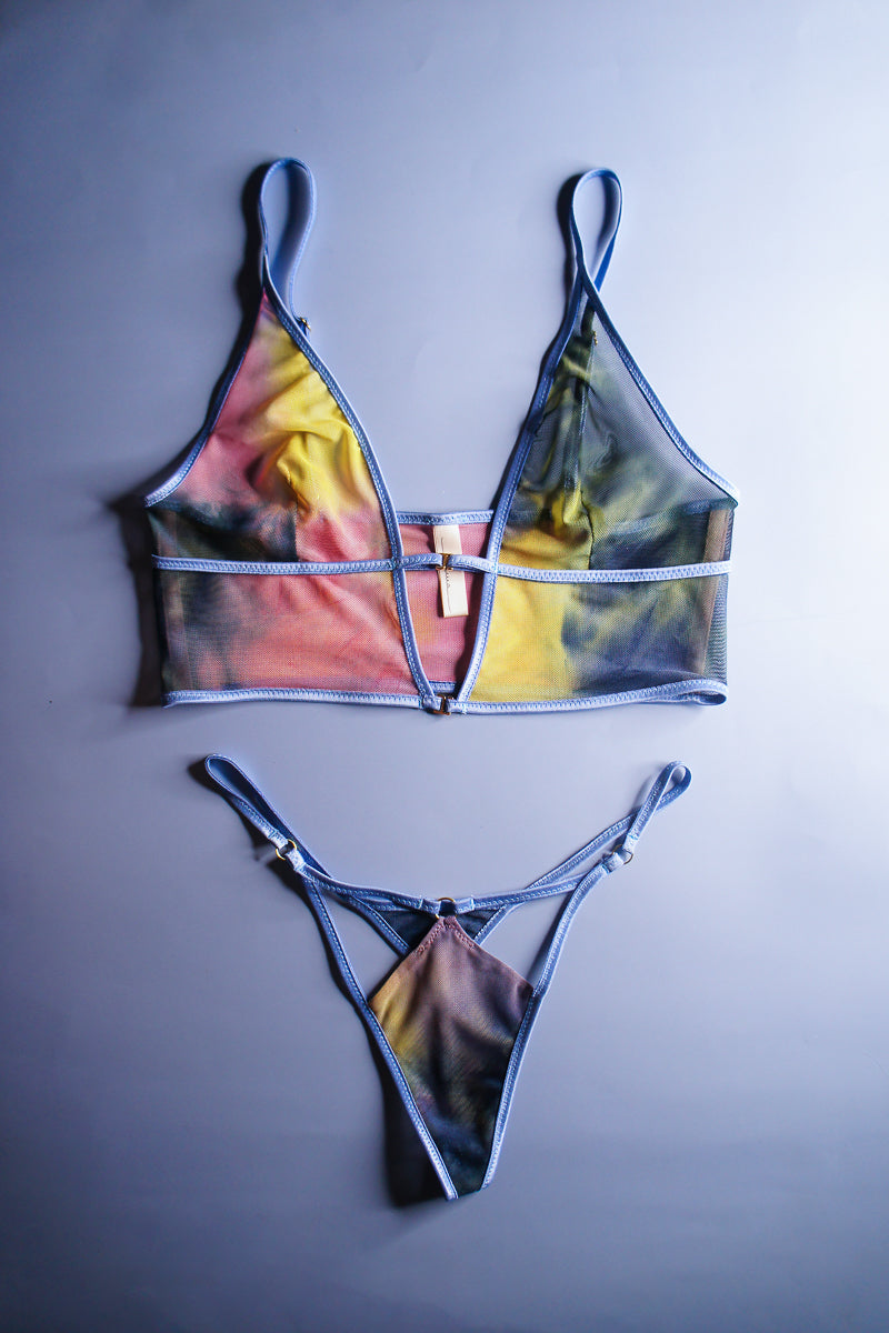 Tie Dye Mesh Longline Bralette