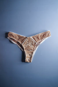 Ivory Floral Embroidery Brazilian Brief