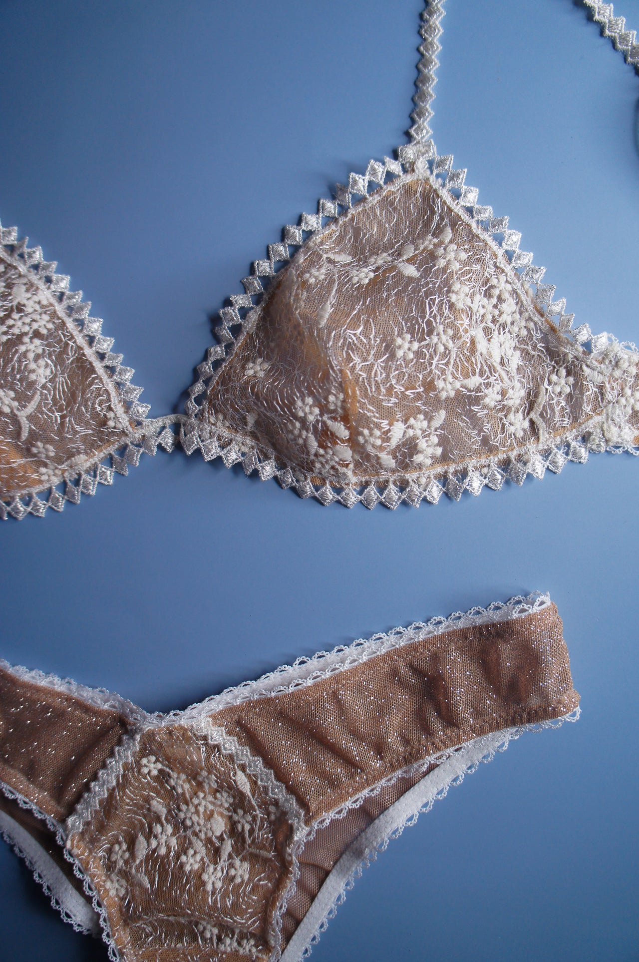 Ivory Floral Embroidery Bralette