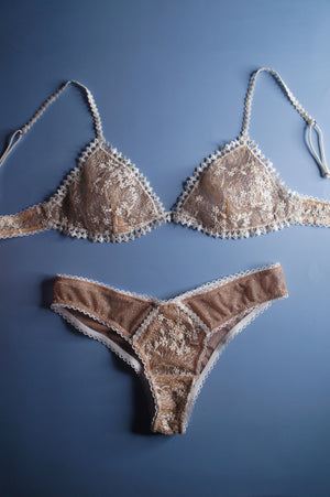 Ivory Floral Embroidery Brazilian Brief