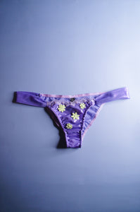 Purple and Lime Mesh Applique Panty
