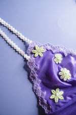 Purple and Lime Mesh Applique Bralette