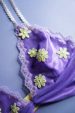 Purple and Lime Mesh Applique Bralette
