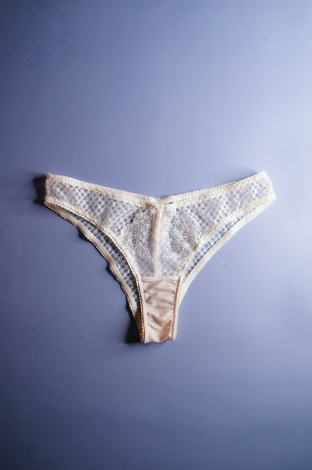 Honeycomb Mesh Off White Brazilian Brief