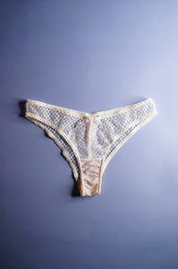 Honeycomb Mesh Off White Brazilian Brief