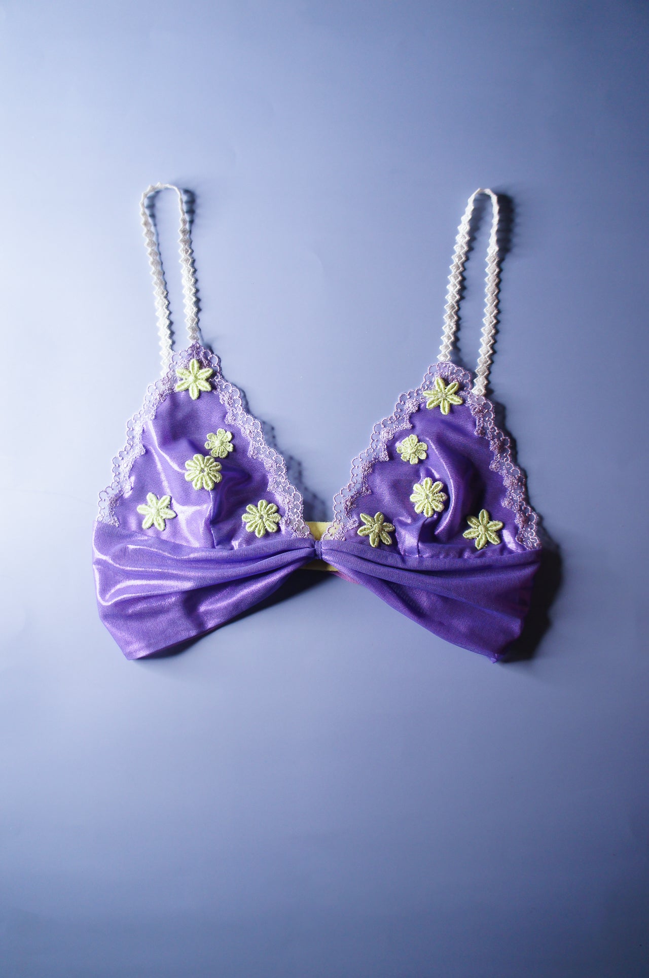 Purple and Lime Mesh Applique Bralette