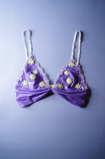 Purple and Lime Mesh Applique Bralette