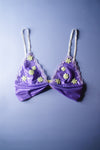 Purple and Lime Mesh Applique Bralette