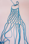 One Size Blue Macramé Halter Top