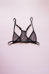 Size XS Black Mesh Net Racerback Micro Bralette