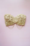 Size XS-S Gold Soutache Strapless Bra