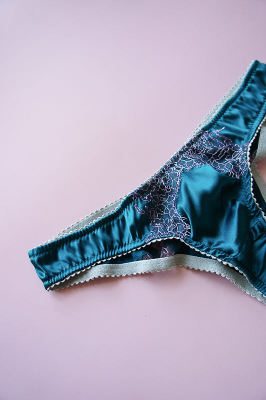 Teal Silk Ophelia Panty