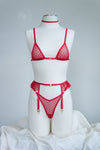 Red Dotted Mesh Micro Set