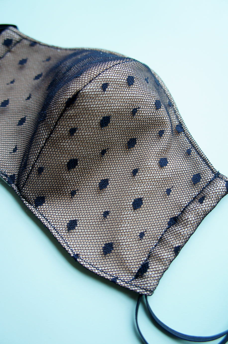 Black Dot Mesh Fabric Face Mask