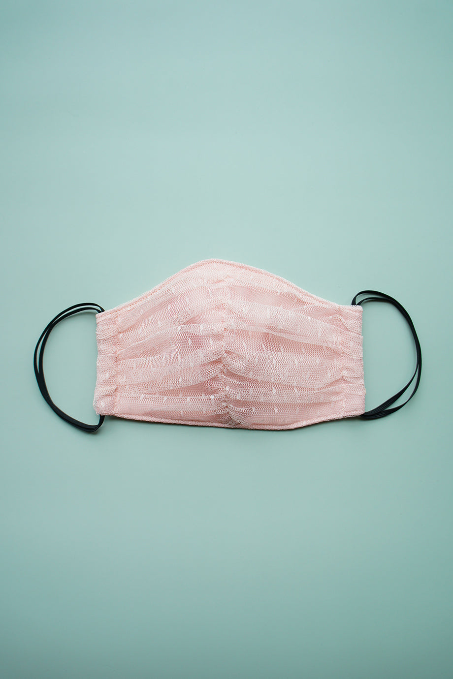 Pink Dotted Mesh Fabric Face Mask