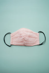 Pink Dotted Mesh Fabric Face Mask