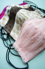 Pink Dotted Mesh Fabric Face Mask