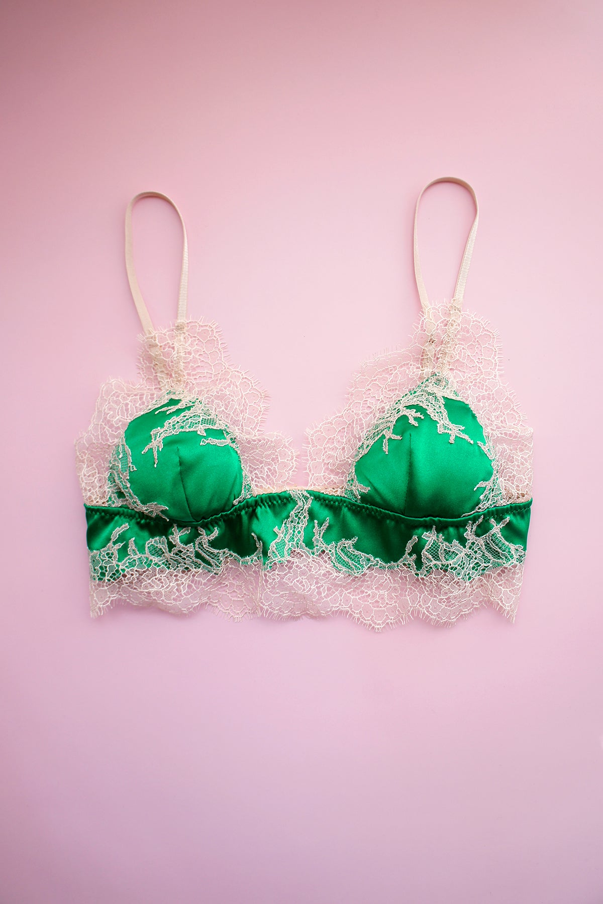 Ophelia Appliqué Bralette Emerald Green – Elma Lingerie